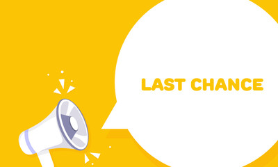 Last chance. Flat, yellow, last chance banner. Vector illustration.