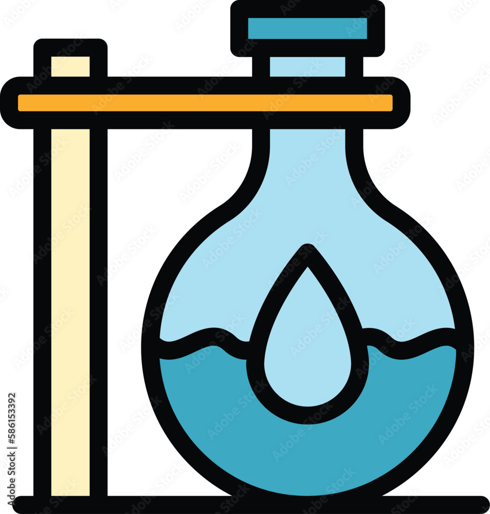 Poster water flask icon. outline water flask vector icon for web design isolated on white background color 