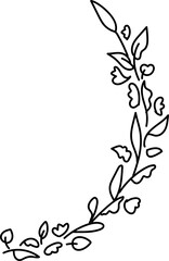flower floral wreath frame border doodle illustration