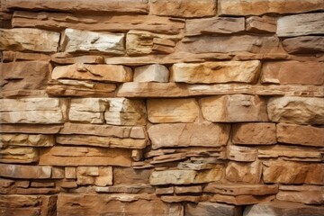 sturdy stone wall constructed with cement and rocks created with Generative AI technology