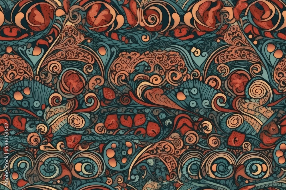 Poster vibrant and colorful pattern created with generative ai technology