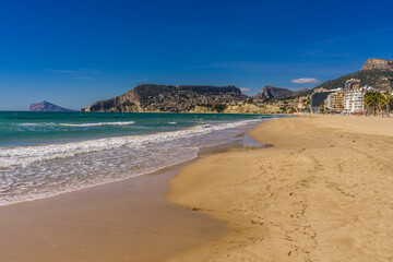 Beautiful sandy beach at Calpe, near Benidorm, Spain