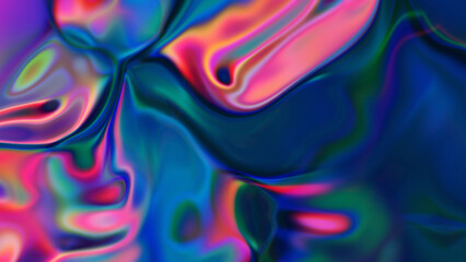 blue abstract holographic liquid with pink tints