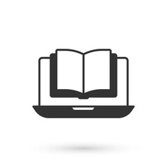 Grey Online class icon isolated on white background. Online education concept. Vector