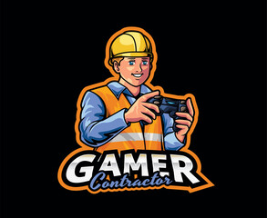 Contractor Gamer Mascot Logo Design