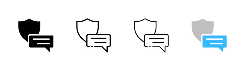 Protected communication. Different styles, color, protected correspondence. Vector.
