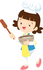 happy child baking together at kitchen ,Kids Chef Cookies