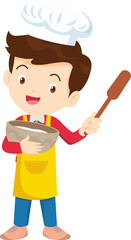 happy child baking together at kitchen ,Kids Chef Cookies