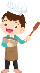 happy child baking together at kitchen ,Kids Chef Cookies