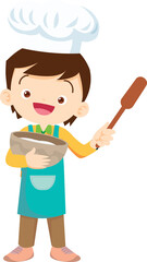 happy child baking together at kitchen ,Kids Chef Cookies