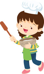 happy child baking together at kitchen ,Kids Chef Cookies