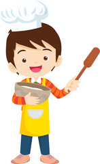 happy child baking together at kitchen ,Kids Chef Cookies