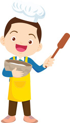 happy child baking together at kitchen ,Kids Chef Cookies