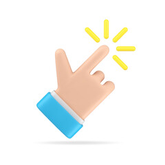 Business man hand human finger click pointer web screen cursor gesture 3d icon realistic vector