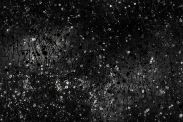 Illustration of black and white snowflakes in macro view created with Generative AI technology