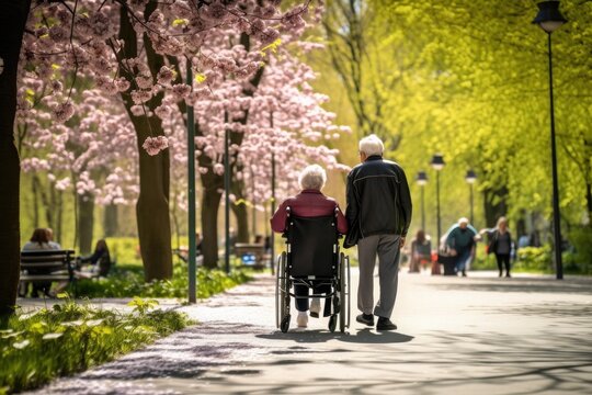 frhliches Seniorenpaar springt im Park