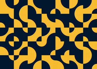 Abstract Geometric Blue Yellow Semi Circle Texture Pattern Background Perfect for Print, Web, Cover, Backdrop, Presentation