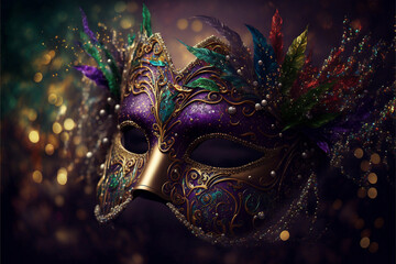 venetian carnival mask, Generative AI