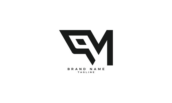 QVM, QM, MQ, Abstract initial monogram letter alphabet logo design