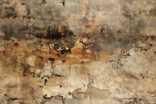 A seamless distressed plaster wall background texture. Generative ai