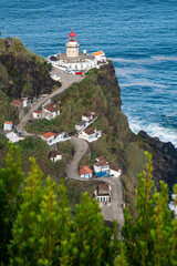 Farol do Arnel Lighthouse on Sao Miguel island Azores