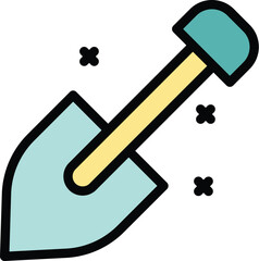 Camping shovel icon. Outline Camping shovel vector icon for web design isolated on white background color flat