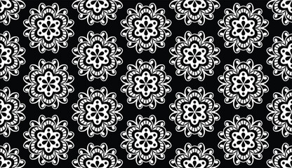 Geometric ethnic pattern seamless flower color oriental.
seamless pattern.Design for fabric,curtain,black background, carpet, shawl,clothing,wrapping, Batik,fabric,handkerchief,Vector illustration.