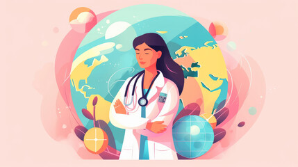 The group of doctors standing together represents the tireless effort of medical professionals worldwide. Generative AI