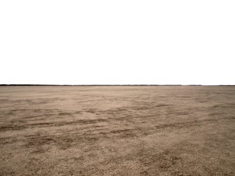 El Mirage dry lake desert mud flat with cut out sky.  