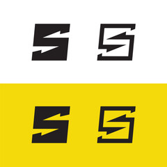 Letter S energy logo. Letter S lightning bolt, Letter S thunder, S monograms bold design.