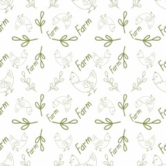 seamless pattern with chickens. seamless pattern with chickens in a minimalist style