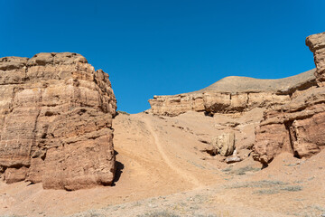 Fototapeta premium Grand Canyon in the steppes of Central Asia. Charyn Canyon