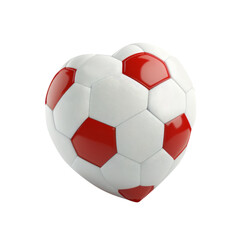 Generative AI illustration of heart shaped classic soccer ball