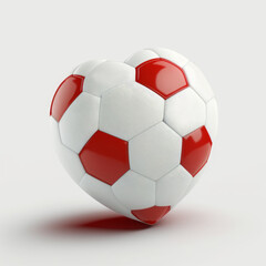 Generative AI illustration of soccer ball in form of heart