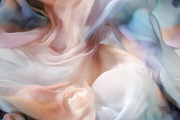 Rosa Pastell Tücher aus Seide als nahtlose Hintergrund Textur. KI generierter Inhalt.