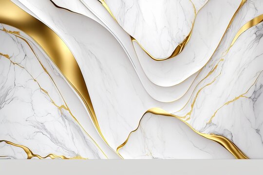 Luxury Gold And White Marble