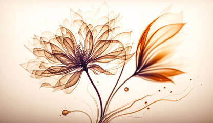 Abstract background with fabulous flowers, generative AI.