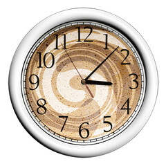 Coffee time. A clock face with coffee design.