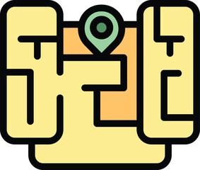 Scouting map icon. Outline Scouting map vector icon for web design isolated on white background color flat