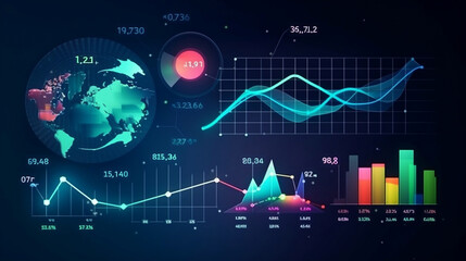 Finance and money technology background concept of business prosperity and asset management . Creative graphic show economy and financial growth. Generative AI.