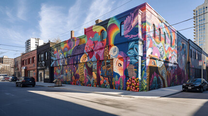 Fototapeta premium graffiti on the street generative ai