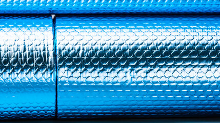 Naklejka premium Blue and silver duotone crumbeld aluminium tin can foil (AI generated)