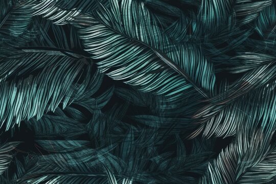 Illustration of Close-Up View of Vibrant Green Leaves in Nature created with Generative AI technology © AkuAku