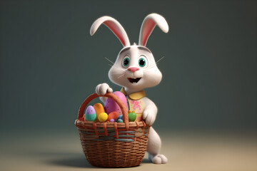 Easter bunny with eggs 