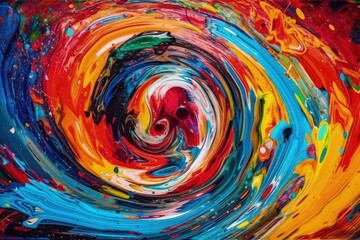 vibrant abstract painting with swirling colors created with Generative AI technology