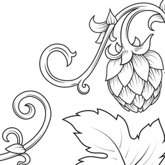 Hops ornament PNG illustration with transparent background