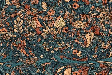 vibrant floral pattern with a variety of colors created with Generative AI technology