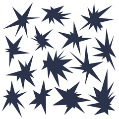 Collection of groove psychedelic hole elements. Retro design of hipster icons. Doodle style graphic. Vintage trippy cartoon. 60 70 80 90 trend vector illustration Black symbols on white background