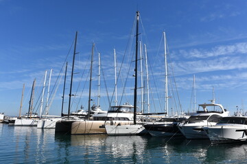 Fototapeta na wymiar Palma, de Mallorca, island, Baleares, Spain, marina, harbor, yachts, sailboats, city, vacation, luxury, boat, yacht, ship, harbour, port, sailing, dock, travel