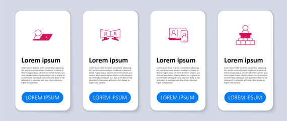 Set Speaker, Video chat conference, and . Business infographic template. Vector